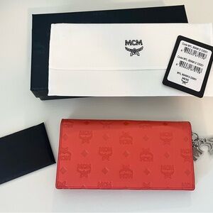 Authentic MCM Embossed Two-Fold Wallet